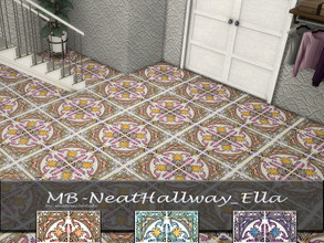 Sims 4 — MB-NeatHallway_Ella by matomibotaki — MB-NeatHallway_Ella, vintage tile floor, comes in 4 different color