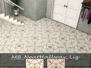 Sims 4 — MB-NeatHallway_Liz by matomibotaki — MB-NeatHallway_Liz, vintage tile floor, comes in 3 different color shades,