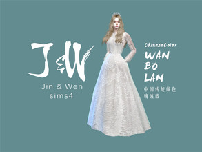 Sims 4 — JW CASbackground Lake wave blue by JW4 — Chinese traditional color -Lake wave blue