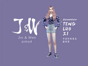 Sims 4 — JW CASbackground Tengluo purple by JW4 — Chinese traditional color -Tengluo purple