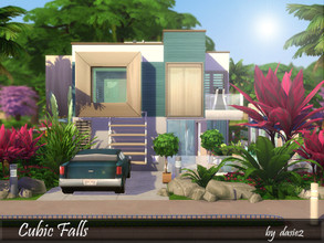 Sims 4 — Cubic Falls by dasie22 — Cubic Falls is a beautiful, modern house. This elegant villa features four bedrooms,