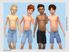 Sims 4 — Boys 'Denim shorts P.02 by jeremy-sims92 — 4 swatches/ mesh by EA. Make sure your game have the latest updates.