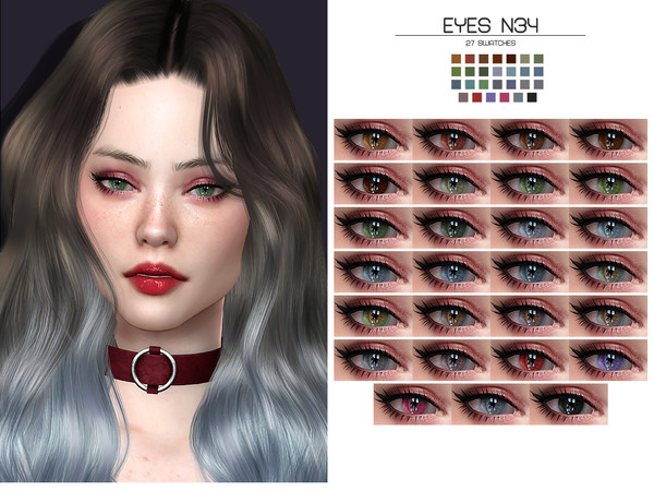 Sims 4 — LMCS Eyes N34 (HQ) by Lisaminicatsims — -New Mesh -27 swatches -All Skin