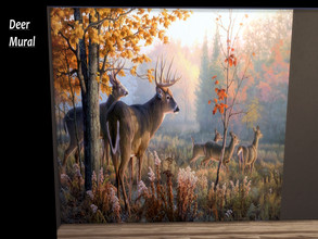 Sims 4 — Deer Mural by momfnh48 — Deer Mural more murals on my website (linked in bio)