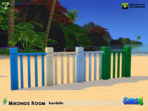 Sims 4 — kardofe_Mikonos Room_Fence Recolor by kardofe — Recolor fence in four colour options 