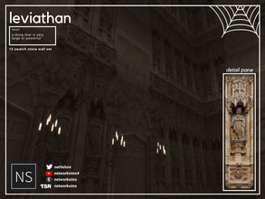 Sims 4 — Leviathan Stone Walls - Part I - Networksims by networksims — An ornate carved stone panel in 15 matching colour