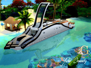 Sims 4 — Yacht Serenity by GenkaiHaretsu — A modern luxury two-bedroom yacht perfect for holiday trips, stable in storms.
