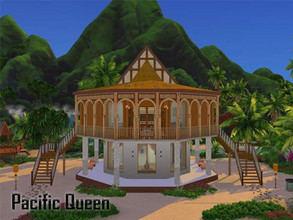 Sims 4 — Pacific Queen by Lyca02 — Want to relax? Try this Beach House near the Ocean. This House contains: 3 Bedrooms 4