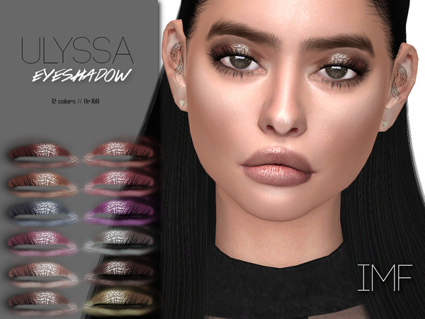Sims 4 — IMF Ulyssa Eyeshadow N.160 by IzzieMcFire — Ulyssa Eyeshadow N.160 contains 12 colors in hq texture. Standalone