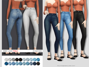 Sims 4 — Skinny jeans - female by HelgaTisha — 20 swatches base game compatible new mesh custom thumbnail