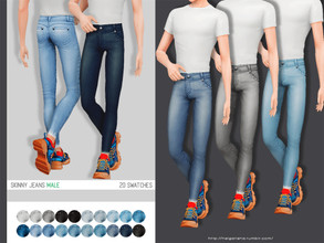 Sims 4 — Skinny jeans - male by HelgaTisha — 20 swatches base game compatible new mesh custom thumbnail