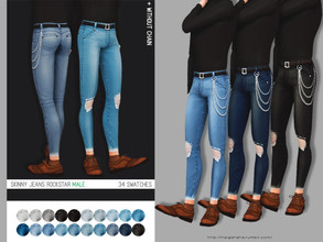 Sims 4 — helgatisha Skinny jeans Rockstar - male by HelgaTisha — 34 swatches + without chain base game compatible new
