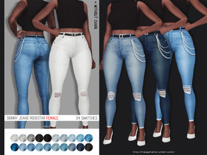 Sims 4 — helgatisha Skinny jeans Rockstar - female by HelgaTisha — 34 swatches + without chain base game compatible new