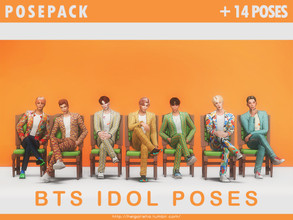 Sims 4 — BTS IDOL poses by HelgaTisha — Pose pack - Single sitting poses and on table - Including 14 poses You will NEED