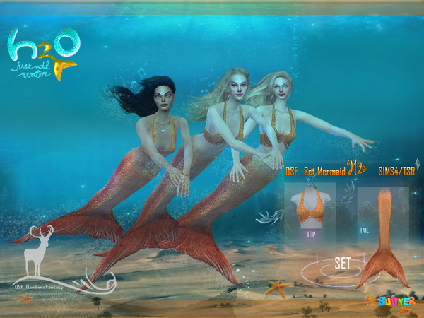 Sims 4 — DSF SET MERMAID H2o by DanSimsFantasy — Inspired by the H2O Just Add Water series to remember fun moments. This