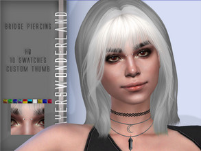 Sims 4 — Bridge Piercing by PlayersWonderland — HQ New Mesh 10 Swatches Custom thumbnail