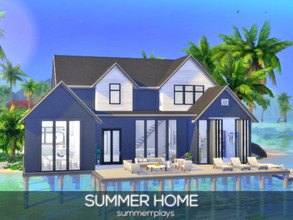 Sims 4 — Summer Home by Summerr_Plays — Summer Beachfront home in Sulani. Three bedrooms, four bathrooms and your very