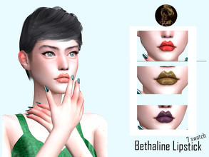 Sims 4 — Bethaline Lipstick  by couquett — Base Game compatible Lipstick Detail Section Custom Thumbnai seven colors