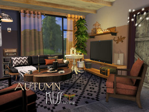 Sims 4 — Autumn Kiss Living by fredbrenny — Today I present to you the LIVING ROOM. The living room uses warm Indian