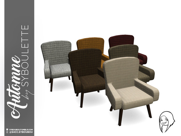Sims 4 — Automne - Armchair by Syboubou — When autumn calls, temperature decreases and urges the need to stay inside, all