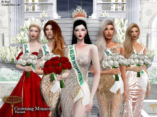 Sims 4 — Crowning moment - Pose Pack by Beto_ae0 — Special poses for beauty pageants To use the poses you need the Mod