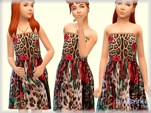 Sims 4 — Sandress Child by bukovka — Dress for girls, children. Installed off-line, my new mesh is included. Suitable
