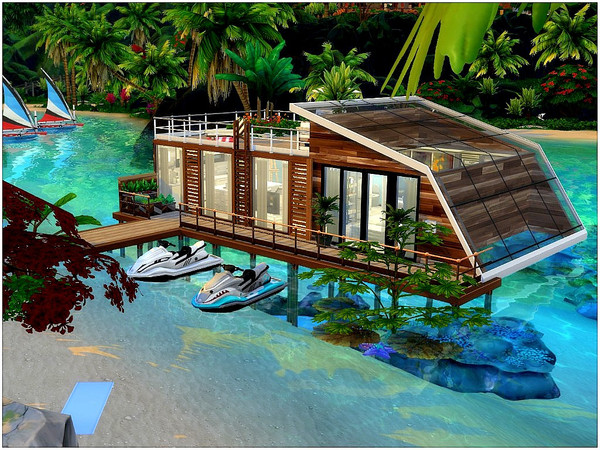 Sims 4 — Flouting House by lotsbymanal — A small modern house with one bedroom and bathroom..