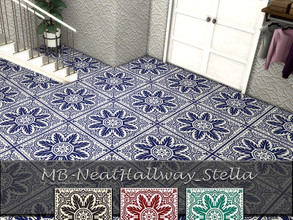 Sims 4 — MB-NeatHallway_Stella by matomibotaki — MB-NeatHallway_Stella, snowflake vintage tile floor comes in 4 different