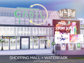 Sims 4 — Shopping Mall + Indoor Waterpark by Summerr_Plays — Shopping mall + Indoor waterpark for your Sim. 10 shops,