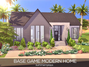 Sims 4 — Base Game Modern Home by Summerr_Plays — A smaller modern home in Oasis Springs. One bedroom, one bathroom and a