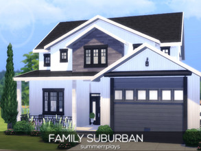 Sims 4 — Family Suburban Home by Summerr_Plays — The modern farmhouse style suburban family home has 3 bedrooms and 4