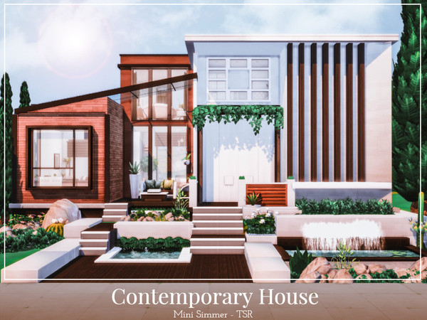 Sims 4 — Contemporary House by Mini_Simmer — This is a small contemporary home with two bedrooms and two bathrooms. It