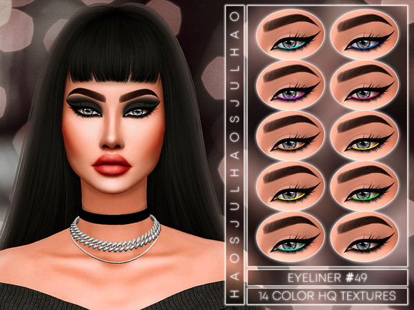 Sims 4 — EYELINER #49 by Jul_Haos — - CATEGORY: EYELINER - SAMPLE: 14 - GENDER - FEMALE - HQ Textures - Base game