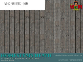Sims 4 — Homestead Heath pt 2 Planks Wall Covering by Padre — Homestead Heath... This set is a departure from my norm. A