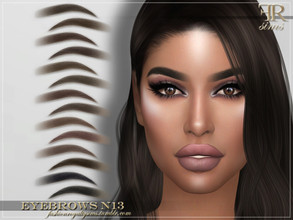 Sims 4 — Eyebrows N13 by FashionRoyaltySims — Standalone Custom thumbnail 14 color options HQ texture Compatible with HQ