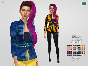 Sims 4 — Belaloallure Brooke Top RC by Elfdor — Its a standalone recolor of Belaloallure top and you will need the