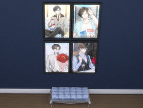 Sims 4 — Mystic Messenger paintings set with emotional aura by Emma4ang3l2 — This is a set of paintings with 4 of the