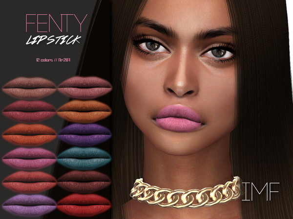 Sims 4 — IMF Fenty Lipstick N.287 by IzzieMcFire — Fenty Lipstick N.287 contains 12 colors in hq texture. Standalone item