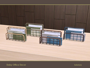 Sims 4 — Daisy Office Decor. Papers Holder, v1 by soloriya — Papers holder, v1. Part of Daisy Office Decor set. 4 color