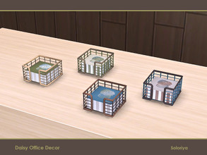Sims 4 — Daisy Office Decor. Papers Holder, v2 by soloriya — Papers holder, v2. Part of Daisy Office Decor set. 4 color