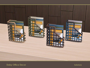 Sims 4 — Daisy Office Decor. Books Holder, v2 by soloriya — Books holder, v2. Part of Daisy Office Decor set. 4 color