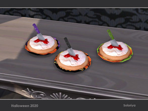Sims 4 — Halloween 2020. Mini Cake with a Knife by soloriya — Decorative mini cake with a knife. Part of Halloween 2020