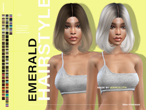 Sims 4 — LeahLillith Emerald Hairstyle by Leah_Lillith — Emerald Hairstyle All LODs Smooth bones Custom CAS thumbnail