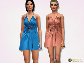 Sims 3 — Beaded Detail Babydoll Dress by Harmonia — Mesh Harmonia 3 color. recolorable Please do not use my textures.