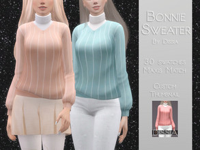 Sims 4 — Bonnie Sweater by Dissia — Bonnie Sweater 27 swatches Hope you like it ;)