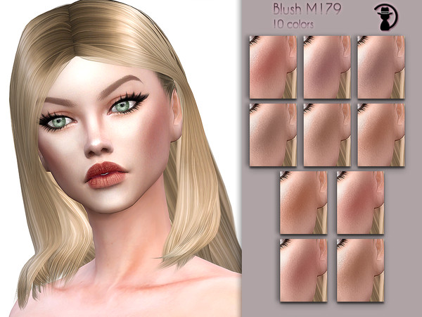 Sims 4 — Blush M179 by Daph's — 10 Swatches Works with all of skins Custom Thumbnail Compatible with HQ mod All ages For;