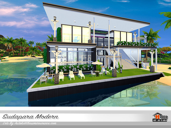 Sims 4 — Sudapara Modern NoCC by autaki — Sudapara Modern Luxury modern styles. Compact modern, Hope you love this house.