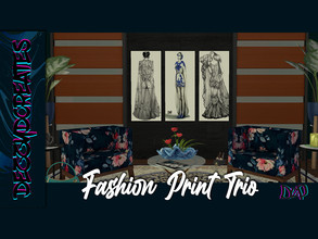 Sims 4 — Fashion Print Trio NEEDS CITY LIVING by Dezzydcreates — Hello, This is Fashion Print Trio. These are original