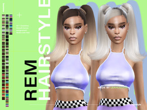 Sims 4 — LeahLillith REM Hairstyle by Leah_Lillith — REM Hairstyle All LODs Smooth bones Custom CAS thumbnail Works with