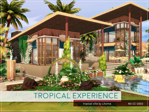 Sims 4 — Tropical Experience by Lhonna — Tropical family villa for 5 Sims (2+3). The lot is furnished, landscaped,